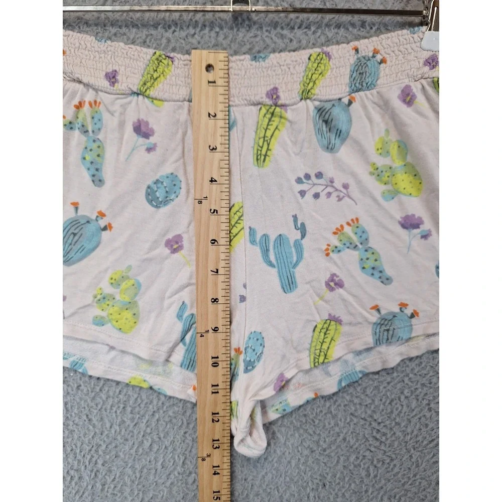 Honeydew Intimates 2 Piece Crop Top &‎ Shorts Womens L Multi Cactus Print Pajama